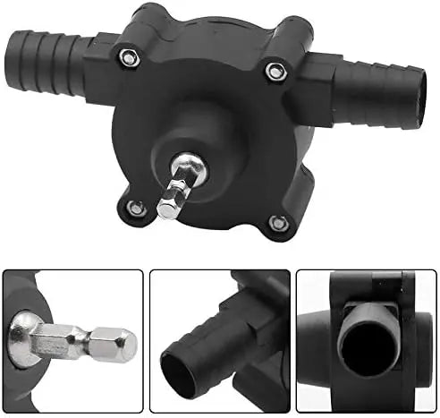 Drill-operated liquid pump for fast and efficient liquid transfer