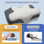 Cervical Memory Foam Pillow | Orthopaedic Contour Design with Cooling Cover for Back, Side & Stomach sleepers | Pillows for back Sleepers
