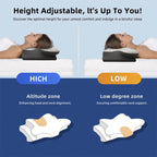 Cervical Memory Foam Pillow | Orthopaedic Contour Design with Cooling Cover for Back, Side & Stomach sleepers | Pillows for back Sleepers