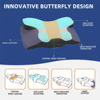 Cervical Memory Foam Pillow | Orthopaedic Contour Design with Cooling Cover for Back, Side & Stomach sleepers | Pillows for back Sleepers