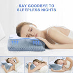 Cervical Memory Foam Pillow | Orthopaedic Contour Design with Cooling Cover for Back, Side & Stomach sleepers | Pillows for back Sleepers
