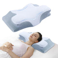 Cervical Memory Foam Pillow | Orthopaedic Contour Design with Cooling Cover for Back, Side & Stomach sleepers | Pillows for back Sleepers