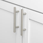 Brushed Nickel Modern Stainless Steel Drawer Hardware T-Bar Handles