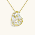 Bubble Initial-Diamond-Necklace