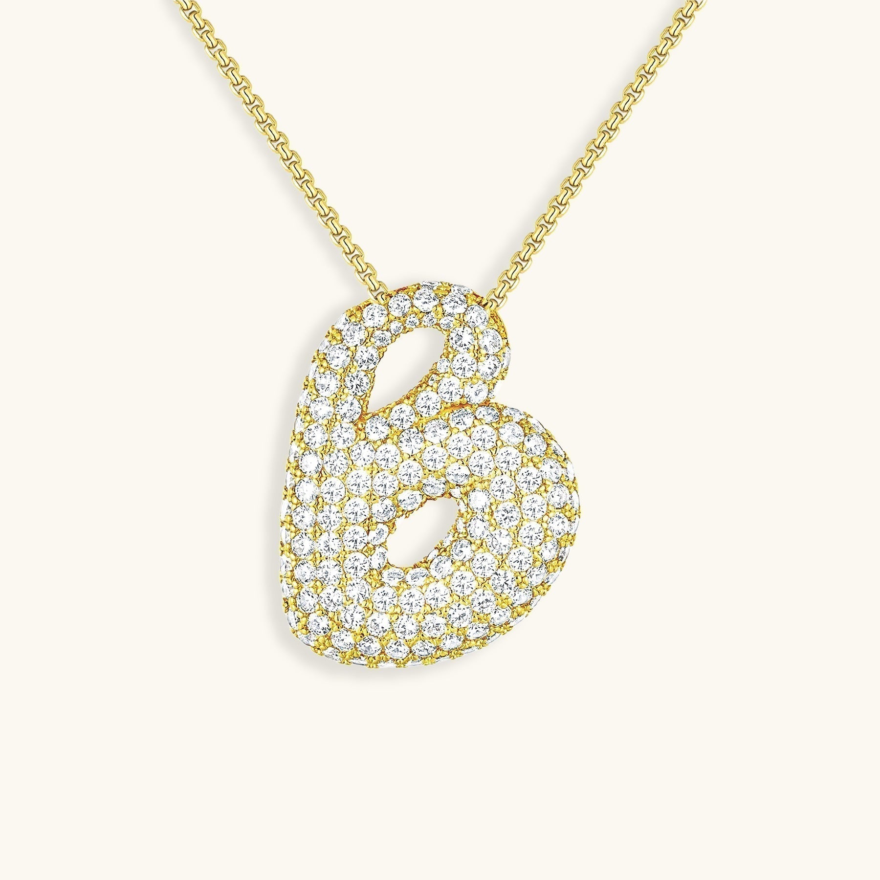 Bubble Initial-Diamond-Necklace