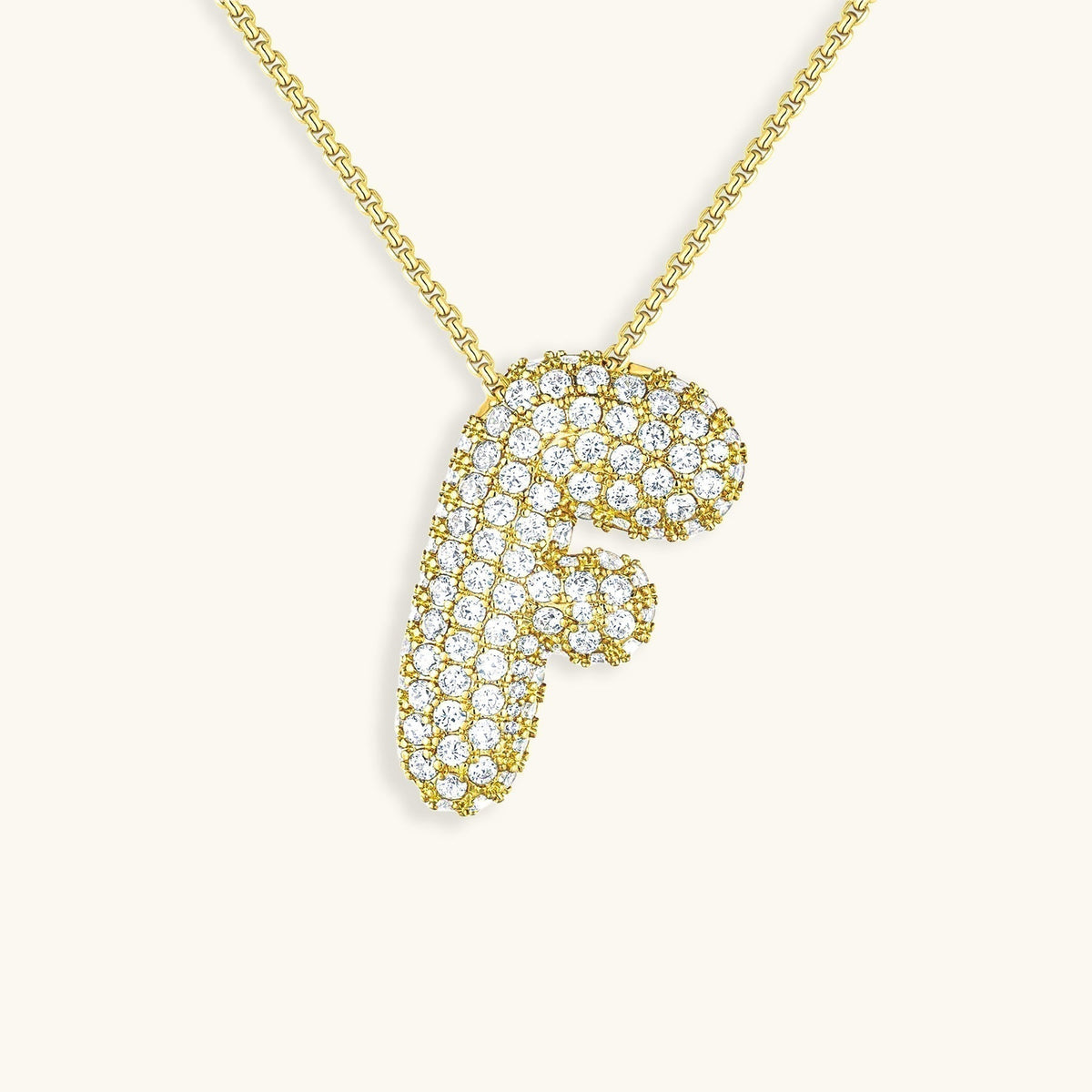 Bubble Initial-Diamond-Necklace