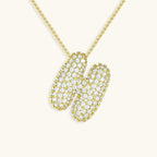 Bubble Initial-Diamond-Necklace