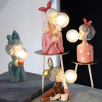 BubbleFairies Table Lamp – Enchanting Quartet Cartoon Girl Figurine Light
