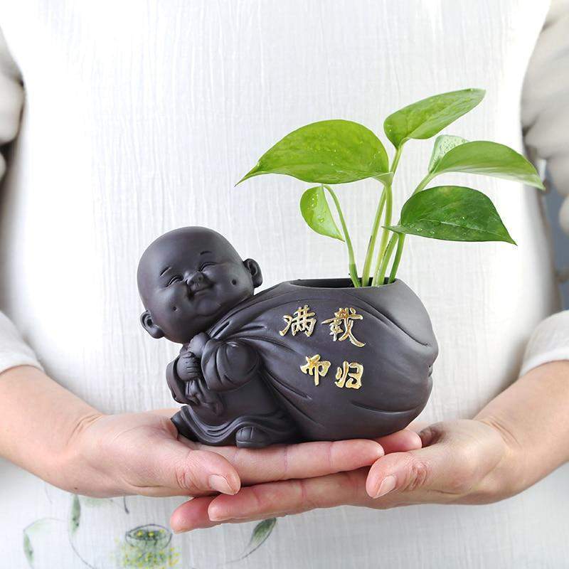 Buddha-Monk-Flowerpot