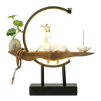 White Deer Incense Burner Lamp - SereneStag