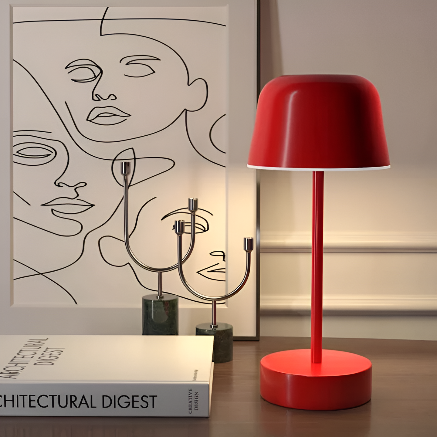 Wireless LED Table Lamp in Retro Design