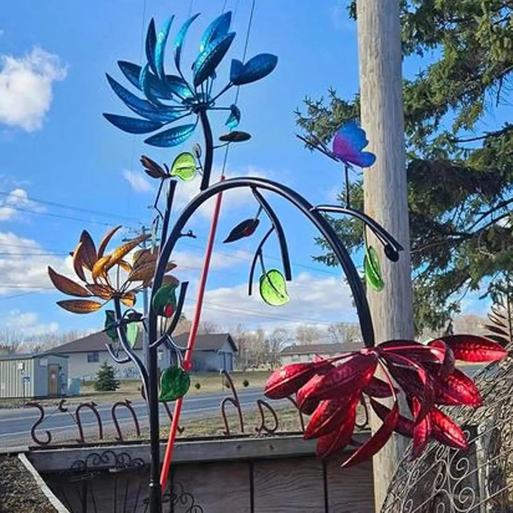 Colorful Garden Windspinner – Fascinating Flower Decoration