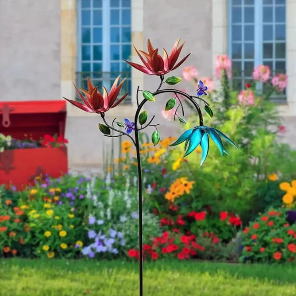 Colorful Garden Windspinner – Fascinating Flower Decoration