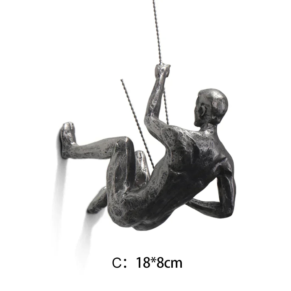CraftedClimb Climbing Figures Wall Decoration – Inspiring Wall Art of Resin and Iron