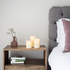 Set with 3 tall flameless wax LED candles