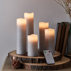 5-piece set pillar candles gray with remote control
