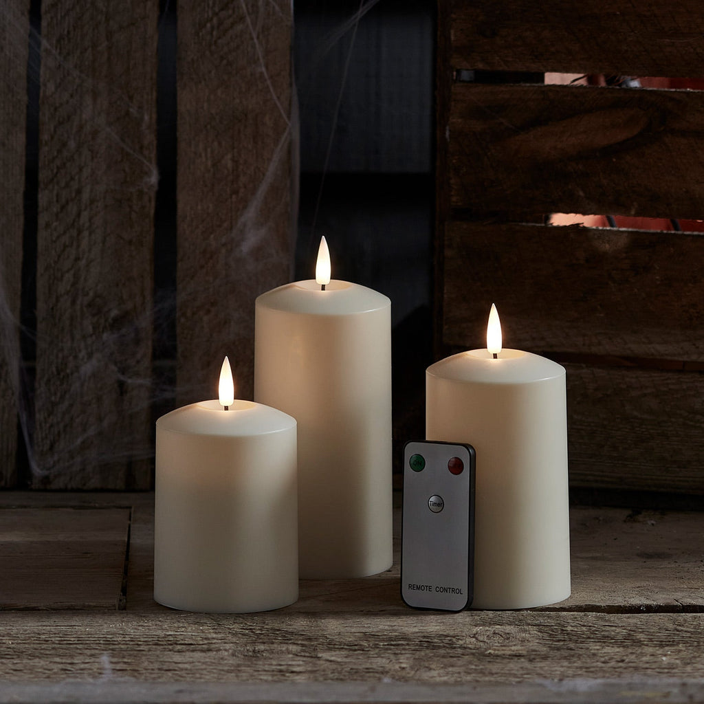 TruGlow LED Outdoor Candle Trio with Remote Control