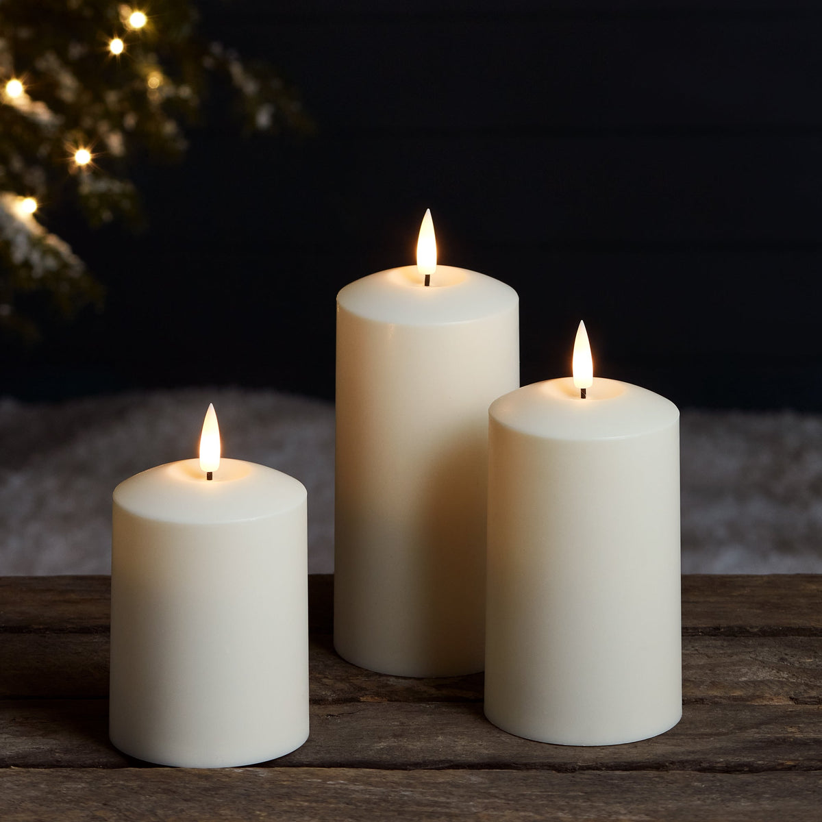 TruGlow LED Outdoor Candle Trio with Remote Control