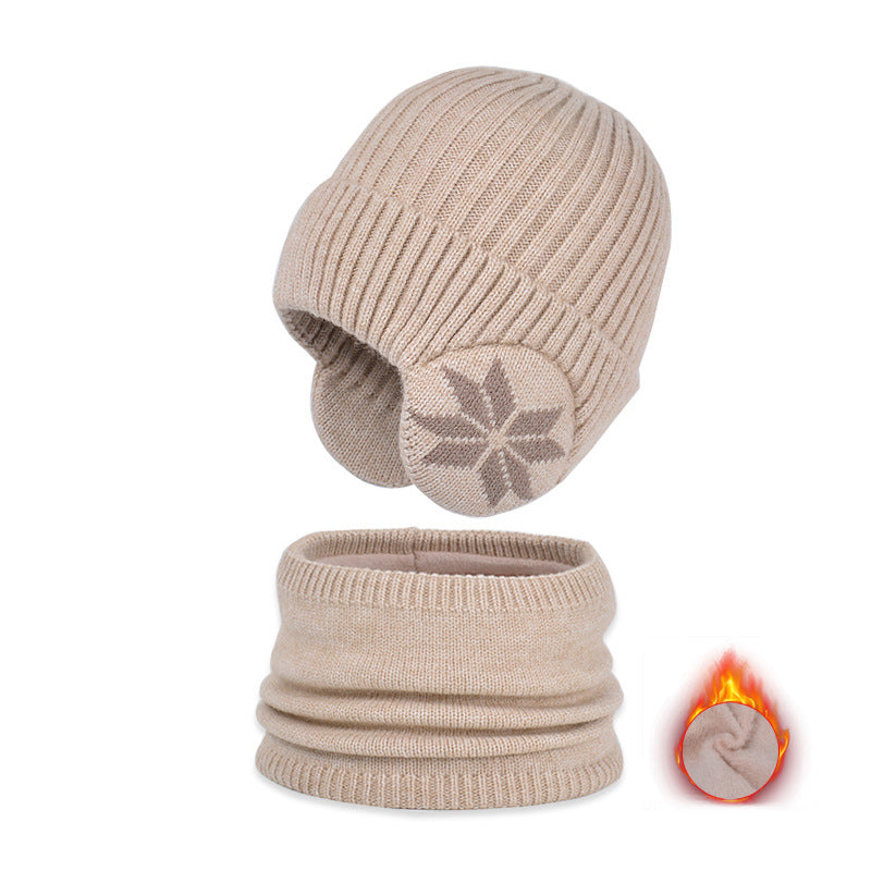 Kids Winter Fleece Scarf Suit Knit Hat