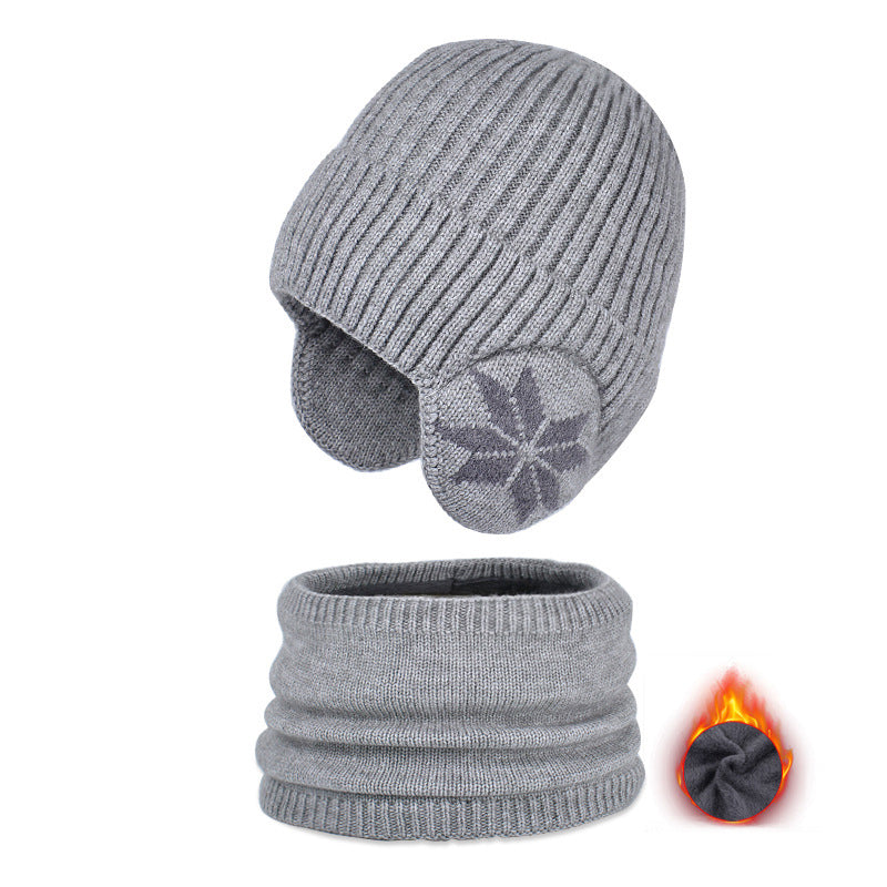 Kids Winter Fleece Scarf Suit Knit Hat