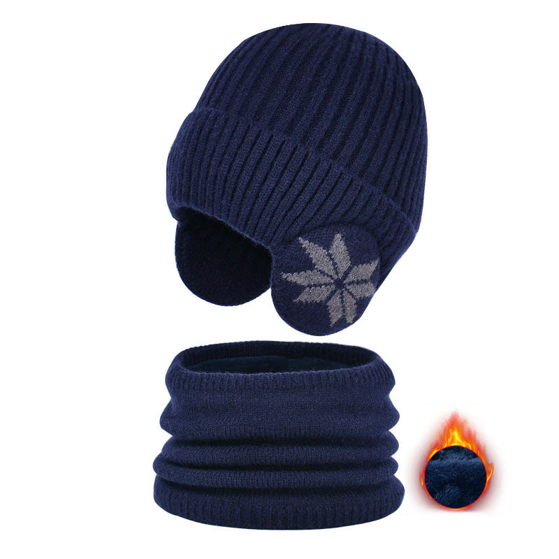 Kids Winter Fleece Scarf Suit Knit Hat