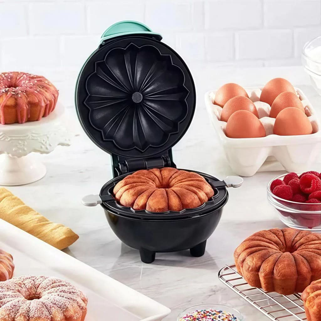 Mini Bundt Cake Maker for Quick Treats with Non-Stick Coating
