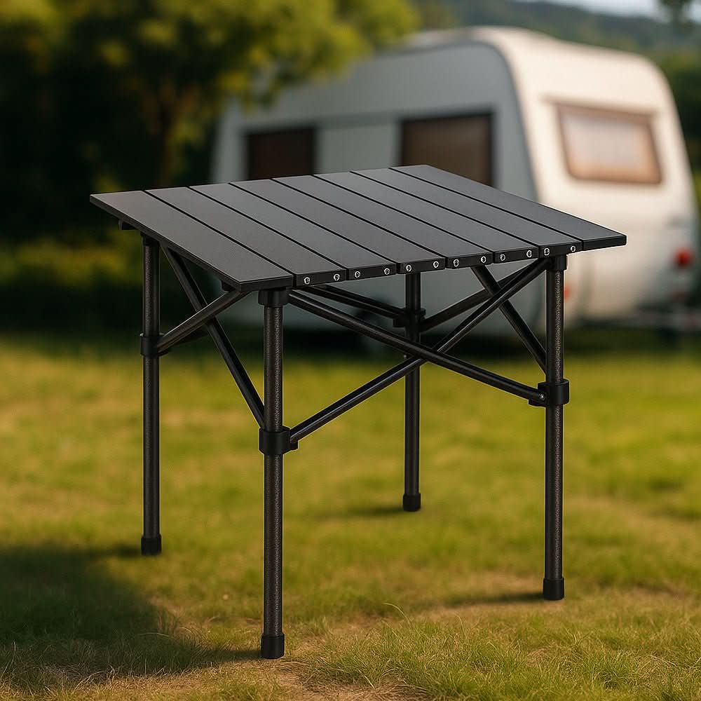 Foldable outdoor table with heat-resistant & scratch-resistant surface