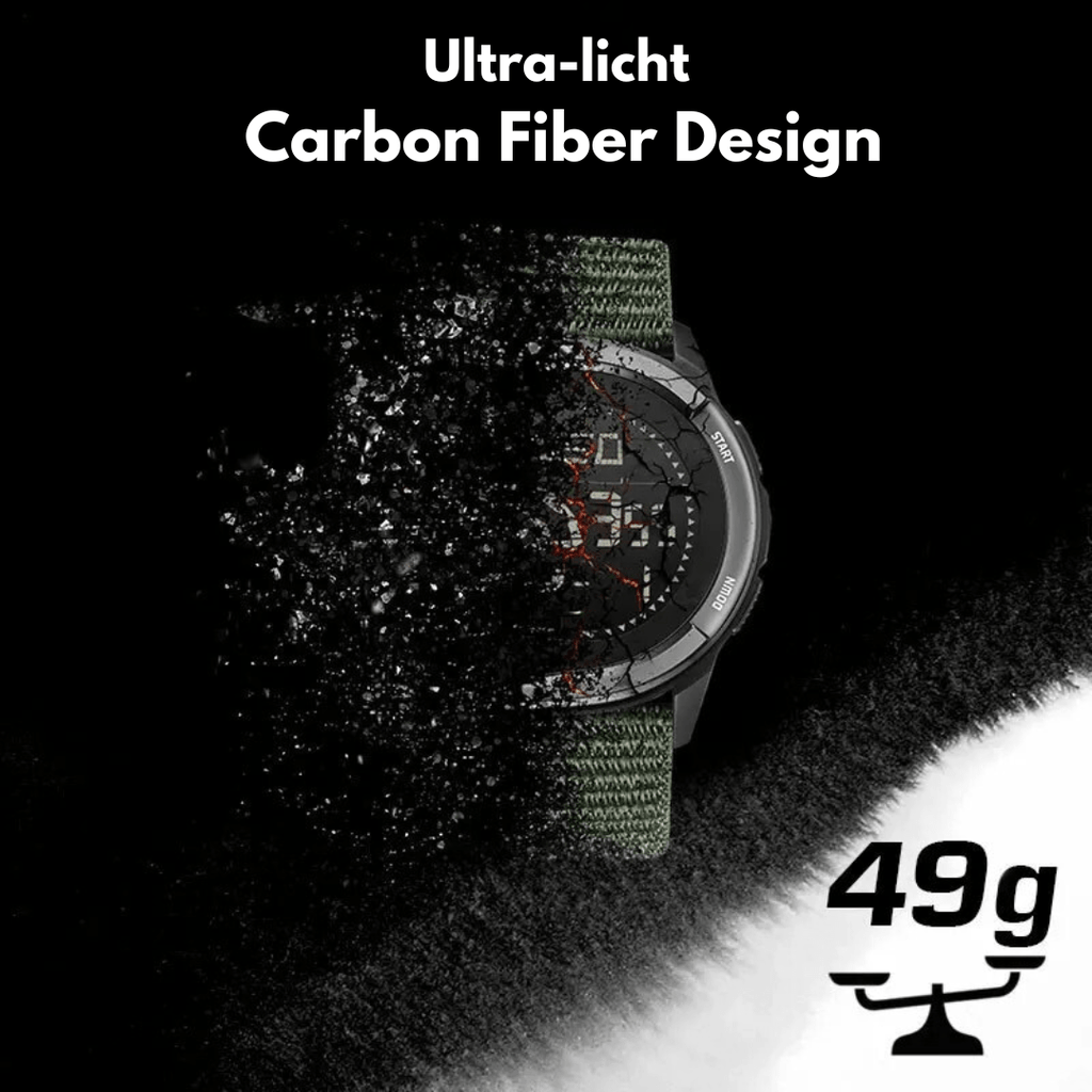 Sports watch with carbon design for adventure
