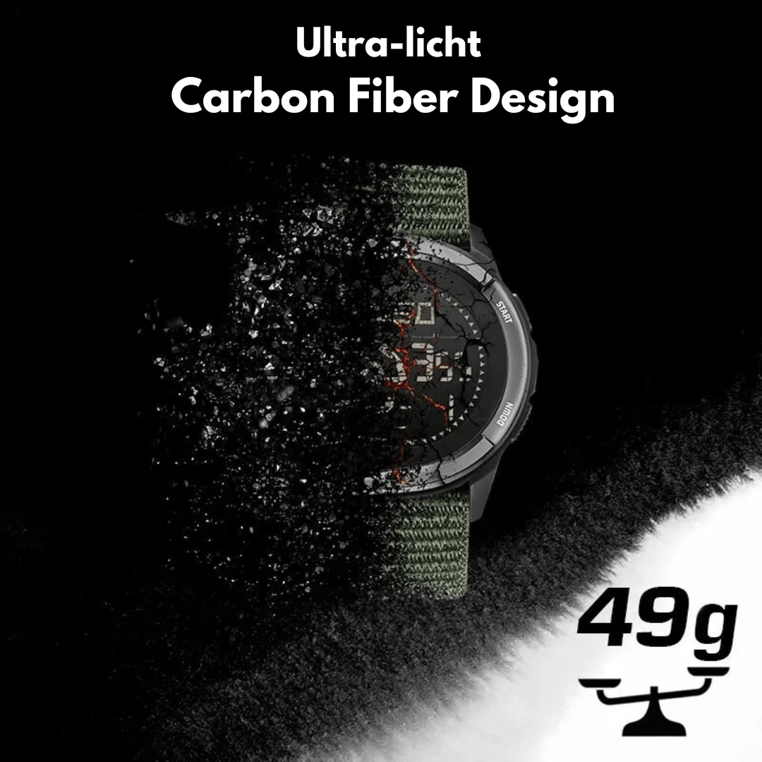 Sports watch with carbon design for adventure