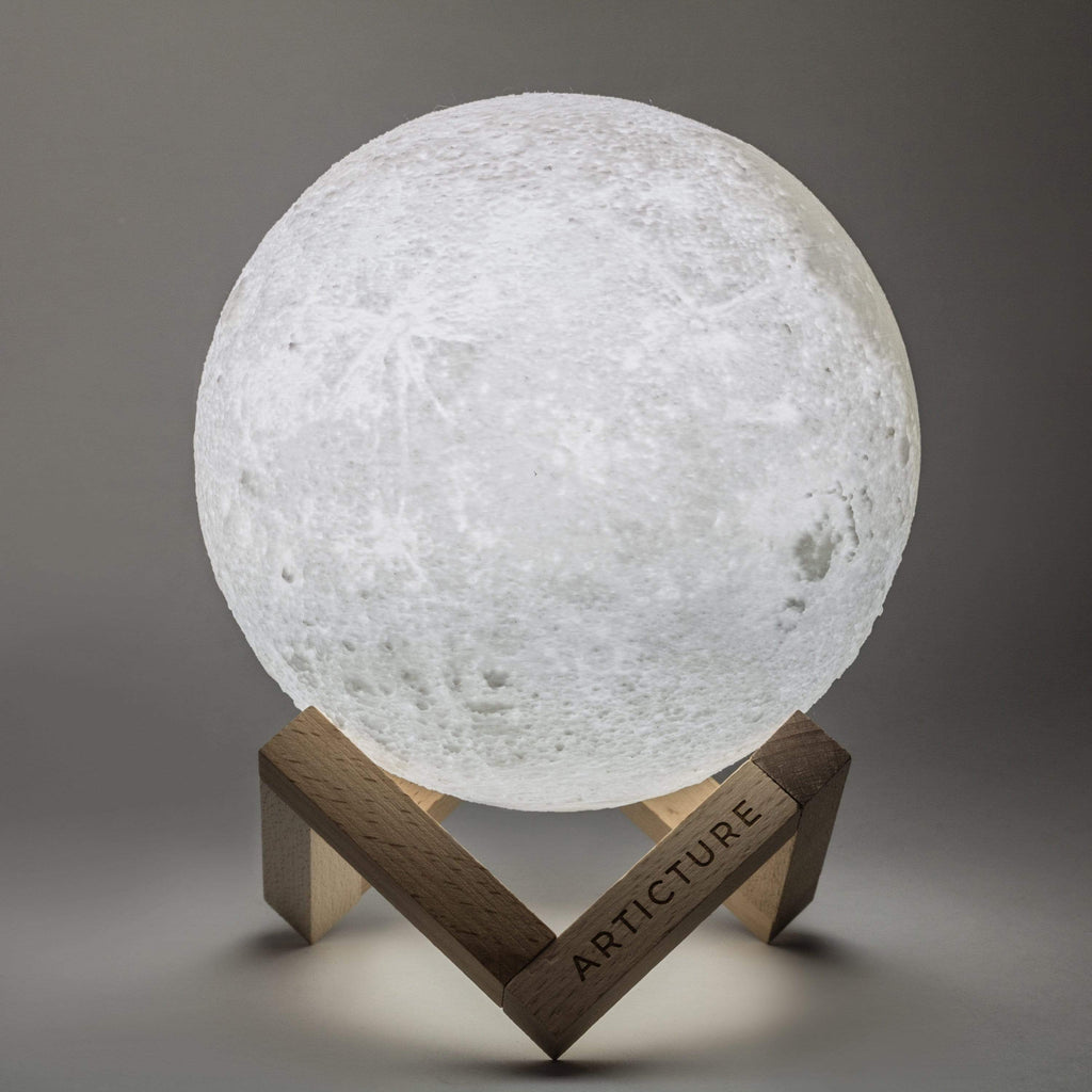 Moon Lamp Wooden Base 3D Table Light