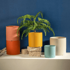 Elegant flowerpot made of ceramic with saucer