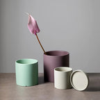 Elegant flowerpot made of ceramic with saucer