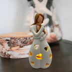 Embracing Mother Daughter Figure Flickering Candle Holder - LoveGlow