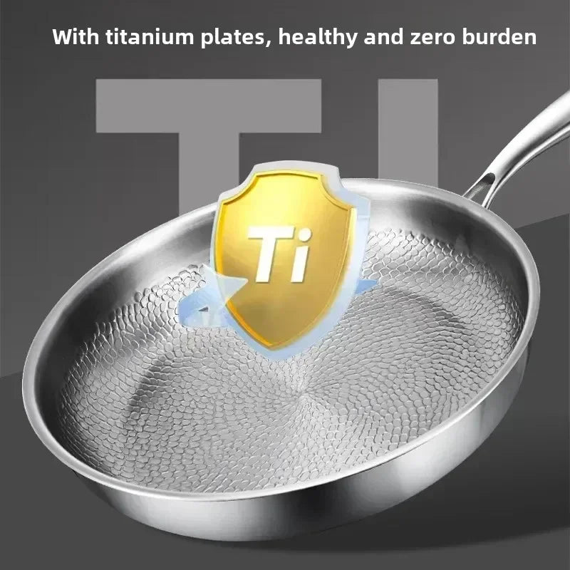 Titanium hammered non-stick frying pan for induction cooktops and everyday cooking