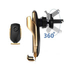 Wireless car mount with automatic clamping and 360° rotation
