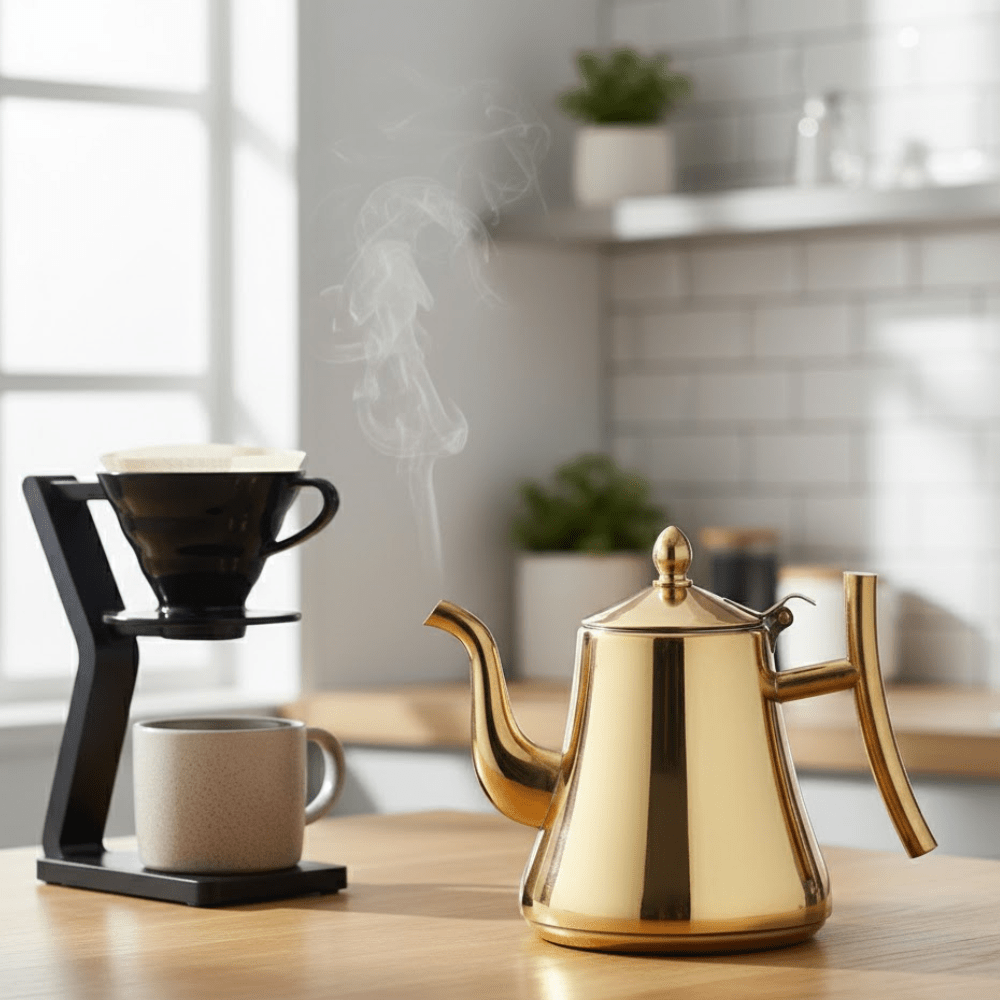 Premium induction kettle with integrated filter