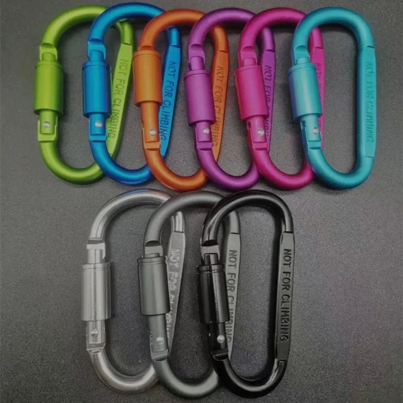 D-förmiger Karabiner in mehreren Farben für Wandern & Camping