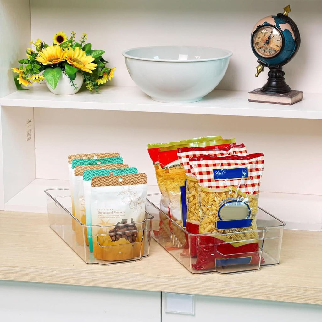 Transparent storage boxes for fridge & kitchen in a set of 4