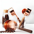 Premium measuring set made of stainless steel with copper coating