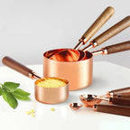Premium measuring set made of stainless steel with copper coating