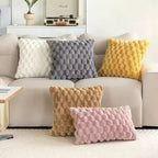 Cushion cover made of cotton blend with fluffy 3D feel