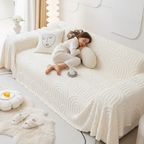 Durable non-slip couch protector with plush surface