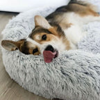 Anti-Stress Dog Bed with Soft Faux Fur & Supportive Padding