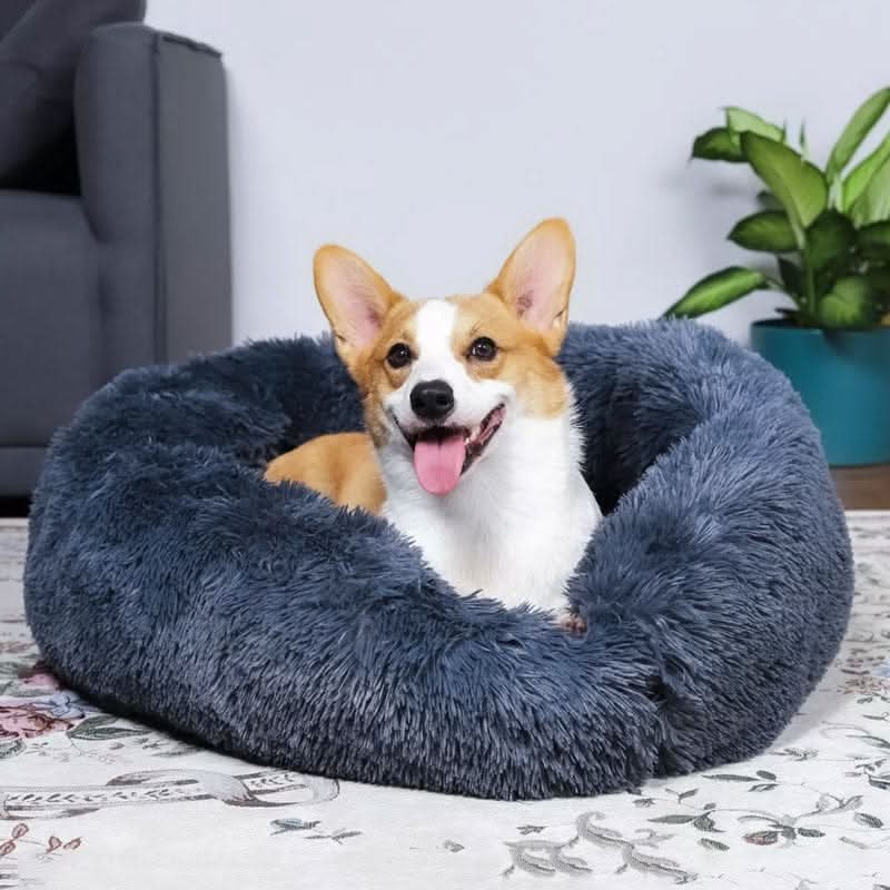 Soothing Faux Fur Dog Bed for Relaxed & Cozy Sleep