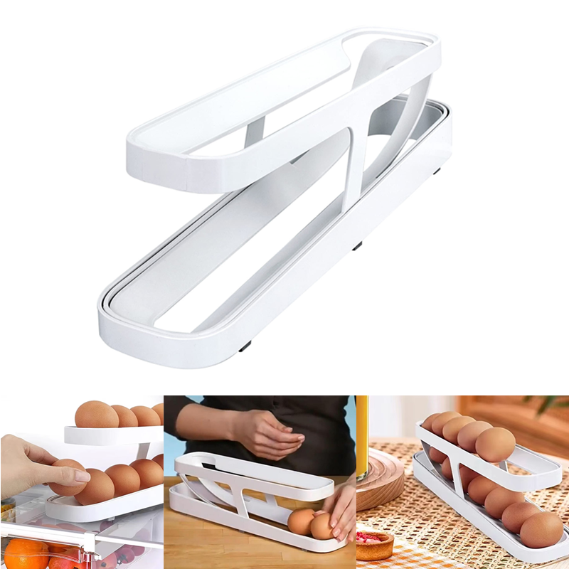 Two-Tier Automatic Rolling Egg Holder, Holds up to 14 Eggs
