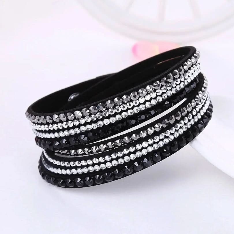 Elegant Wrap Bracelet with Crystals for Women
