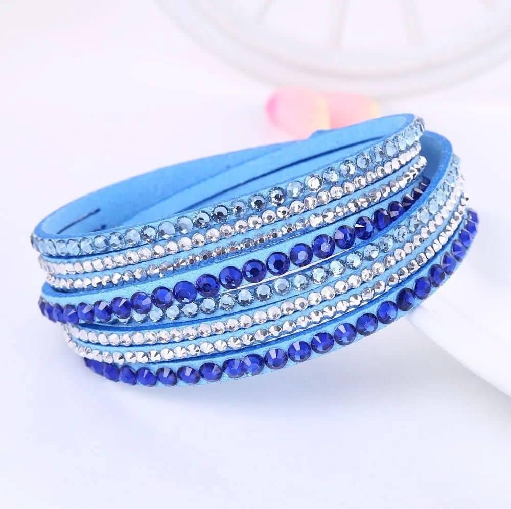 Elegant Wrap Bracelet with Crystals for Women