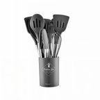 12-piece silicone kitchen utensil set with stainless steel handles for effortless cooking