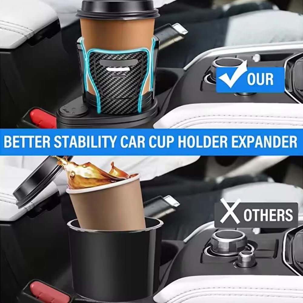 2-in-1 Car Drink Holder with Rotation Function & Telescopic Fixation