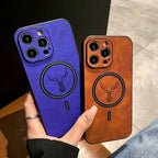 Deer Leather iPhone Case MagSafe Wireless Charging